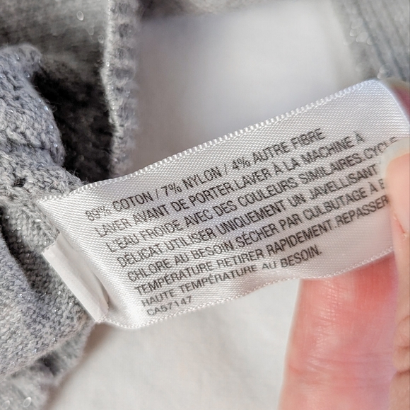 4/$15 18M Cherokee Sparkly Grey Knit Cardigan Sweater Lightweight Dressy Holiday - Picture 5 of 6